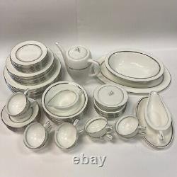 Imperial Fukagawa White-Silver Bone China Dinnerware