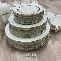 Imperial Fukagawa White-Silver Bone China Dinnerware