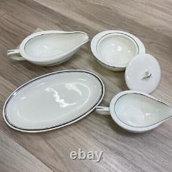 Imperial Fukagawa White-Silver Bone China Dinnerware