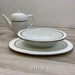 Imperial Fukagawa White-Silver Bone China Dinnerware