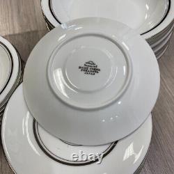 Imperial Fukagawa White-Silver Bone China Dinnerware