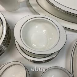 Imperial Fukagawa White-Silver Bone China Dinnerware