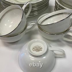 Imperial Fukagawa White-Silver Bone China Dinnerware