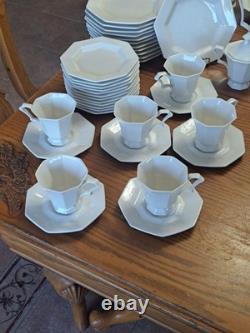 Independence Ironstone by Interpace White Pattern 92 Piece Dinnerware Grouping