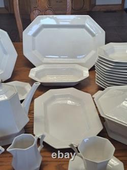 Independence Ironstone by Interpace White Pattern 92 Piece Dinnerware Grouping