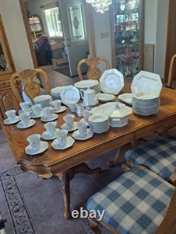 Independence Ironstone by Interpace White Pattern 92 Piece Dinnerware Grouping