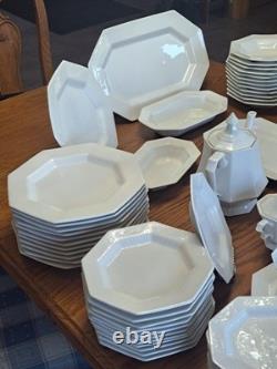 Independence Ironstone by Interpace White Pattern 92 Piece Dinnerware Grouping