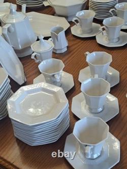 Independence Ironstone by Interpace White Pattern 92 Piece Dinnerware Grouping