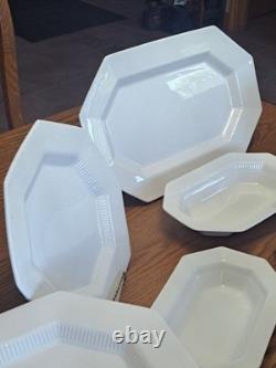 Independence Ironstone by Interpace White Pattern 92 Piece Dinnerware Grouping