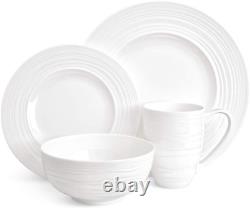 Infinity Bone China Dinnerware Set 16Pcs, round Plates Soup Bowls, Dinner Plate