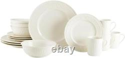 Italian Countryside 16-Piece Dinnerware Set Classic White Porcelain Service fo