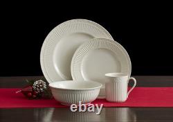 Italian Countryside 16-Piece Dinnerware Set Classic White Porcelain Service fo