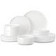 Ivory White 12-Piece Dinnerware Set Durable, Lead-Free, Space-Saving Design