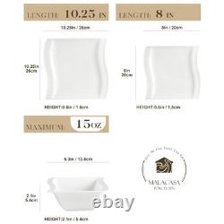 Ivory White Dinnerware Set, 12 Pieces Porcelain Dinner Plates, Dessert Plat