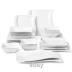 Ivory White Dinnerware Set 26 Piece Porcelain Dinner Set Plates And Bowls Square