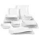 Ivory White Dinnerware Set 26 Piece Porcelain Dinner Set Plates And Bowls Square