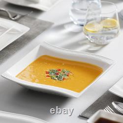 Ivory White Dinnerware Sets, 30-Piece Porcelain Plates and Bowls Sets