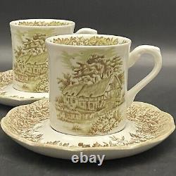 J&G Meakin Romantic England Green 11pc Dinnerware Set for 2 1940-1977 England