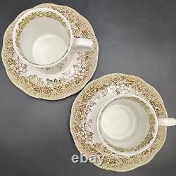 J&G Meakin Romantic England Green 11pc Dinnerware Set for 2 1940-1977 England