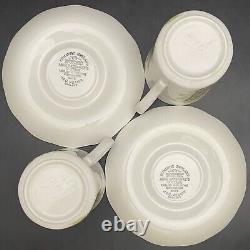 J&G Meakin Romantic England Green 11pc Dinnerware Set for 2 1940-1977 England