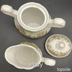 J&G Meakin Romantic England Green 11pc Dinnerware Set for 2 1940-1977 England