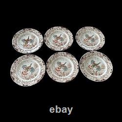 JOHNSON BROTHERS WINDSOR WARE WILD TURKEYS Dinner Plates SET OF SIX England