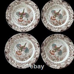 JOHNSON BROTHERS WINDSOR WARE WILD TURKEYS Dinner Plates SET OF SIX England