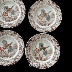 JOHNSON BROTHERS WINDSOR WARE WILD TURKEYS Dinner Plates SET OF SIX England