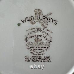 JOHNSON BROTHERS WINDSOR WARE WILD TURKEYS Dinner Plates SET OF SIX England