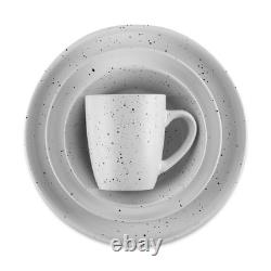 Jade 32-Piece White Stoneware Dinnerware Set (Service for 8)