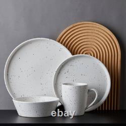 Jade 32-Piece White Stoneware Dinnerware Set (Service for 8)