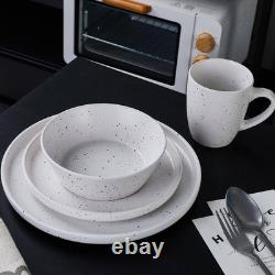 Jade 32-Piece White Stoneware Dinnerware Set (Service for 8)