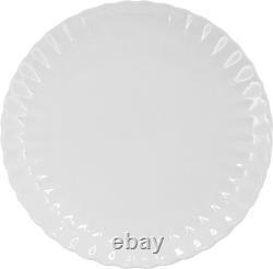 Jane 16-Piece Scalloped White Porcelain Dinnerware Set for Elegant Dining