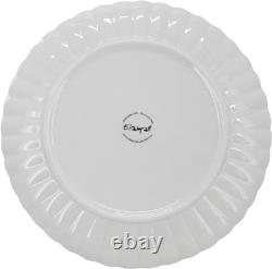 Jane 16-Piece Scalloped White Porcelain Dinnerware Set for Elegant Dining