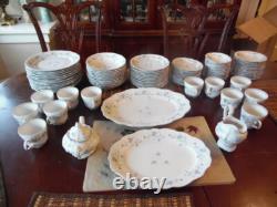 Johann Haviland Bavaria Germany Blue Garland Dinnerware Set 12 Person 88 Piece