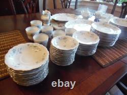 Johann Haviland Bavaria Germany Blue Garland Dinnerware Set 12 Person 88 Piece
