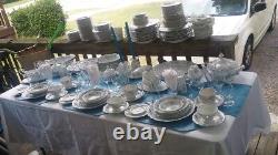 Johann Haviland Fine China Blue Garland 214 Piece Elegant Formal Dinnerware Set