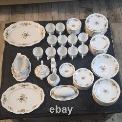 Johann Haviland Traditions Fine China Dinner Set Floral Porcelain White Pink