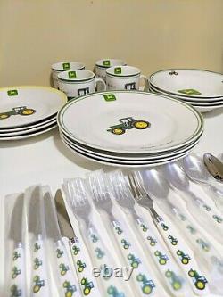 John Deere -16 Piece Dinnerware Set by Gibson Country/Farm Decor + S/P Shakers