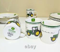 John Deere -16 Piece Dinnerware Set by Gibson Country/Farm Decor + S/P Shakers