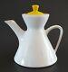 Jonathan Adler Ojai Dinnerware Coffee or Tea Pot White with Yellow Lid 7 1/2