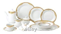 Joseph Seigh 15369-57, 57 Pcs Fine Porcelain Dinnerware Set with Antique Design