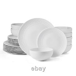 Josephine 24 piece Dinnerware Set, Service for 8, White