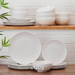 Josephine 24 piece Dinnerware Set, Service for 8, White