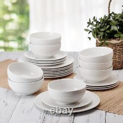 Josephine 24 piece Dinnerware Set, Service for 8, White