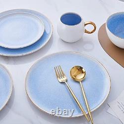 Josephine Formal Porcelain Dinnerware Set Of 4 Blue White And Gold 16piece