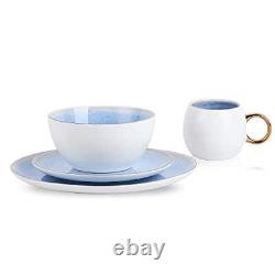 Josephine Formal Porcelain Dinnerware Set Of 4 Blue White And Gold 16piece