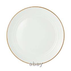Jupiter 12 Piece Stoneware Dinnerware Set, Plates and Bowls Set for 4, White