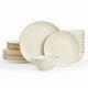 Jupiter Dinnerware Set, Plates and Bowls Dish Sets for 8 (24 Pieces), Microwa