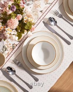 Jupiter Dinnerware Set, Plates and Bowls Dish Sets for 8 (24 Pieces), Microwa